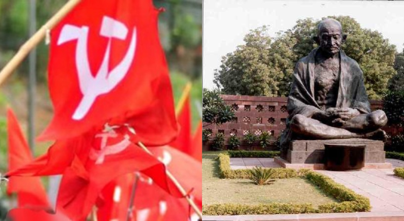 LDF Flags, Gandhi Statue