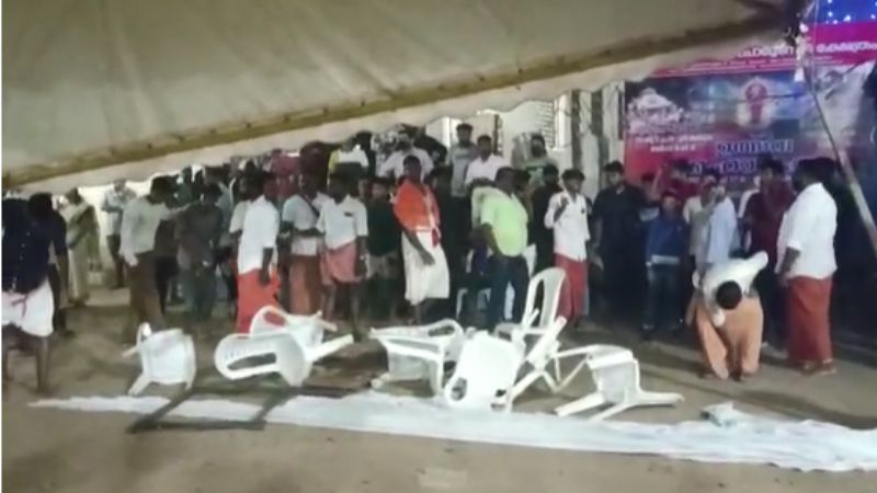 rss conflict during vellayani temple festival