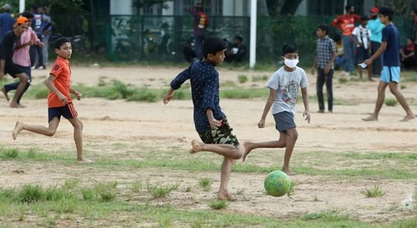Children Playing football