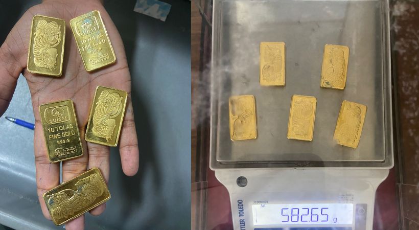 gold in sanitary napkin One person arrested