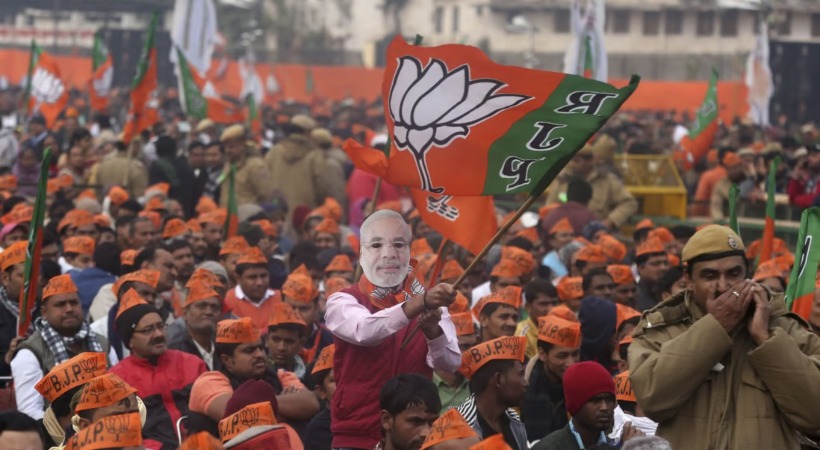 BJP flags