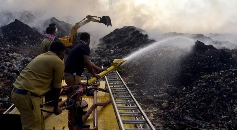Brahmapuram fire Smoke control