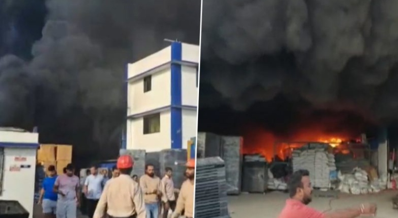 Massive Fire Breaks Out At Packaging Company In Gujarat’s Valsad