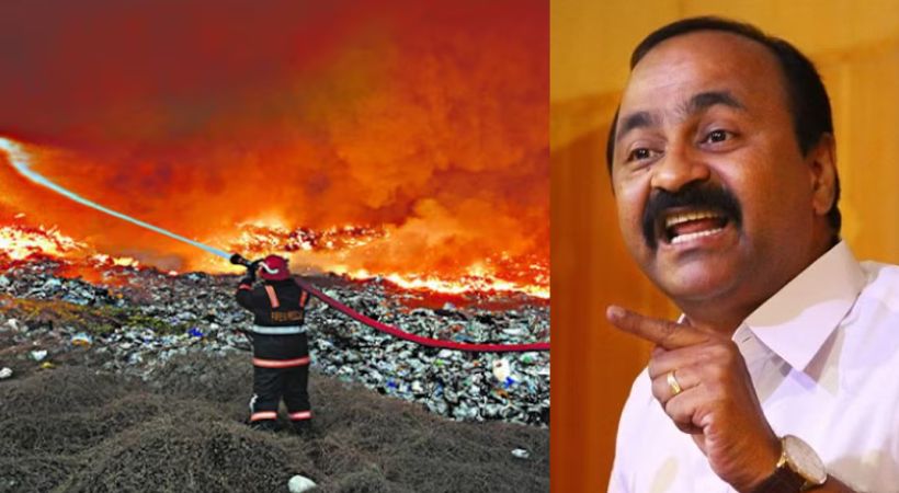 Fire out in Brahmapuram plant deliberately caused; VD Satheesan