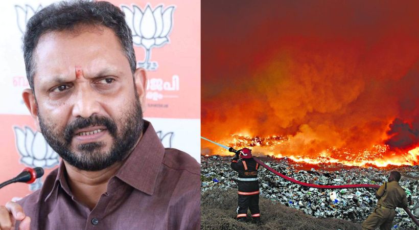 Brahmapuram fire k Surendran Criticizing left and right fronts
