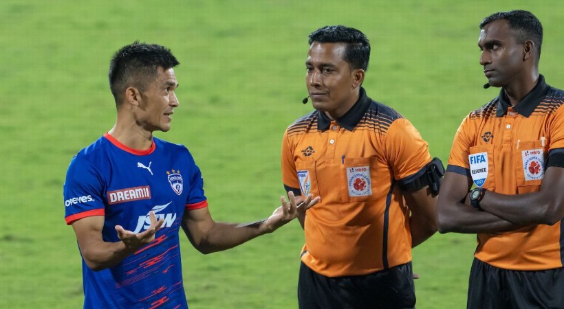 chhetri goal controversy blasters