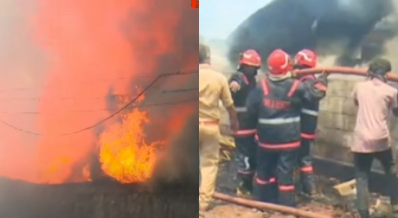 Fireman collapses while extinguishing fire at Thrissur