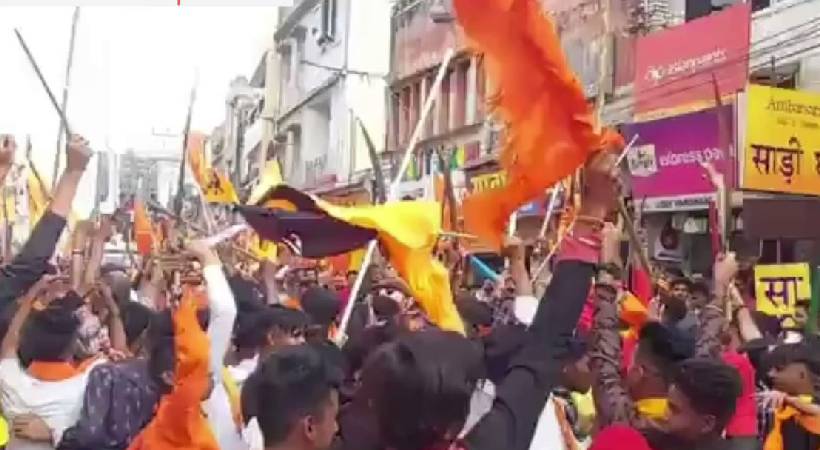 Youth with weapons during Ramnavami celebrations