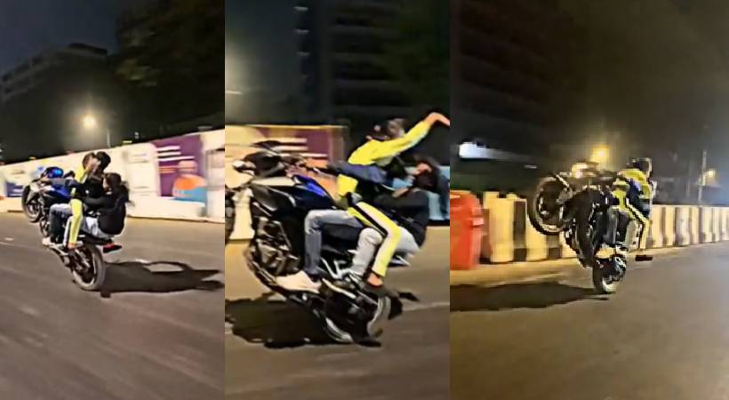 Mumbai Man Bike Stunt With 2 Girls Arrested