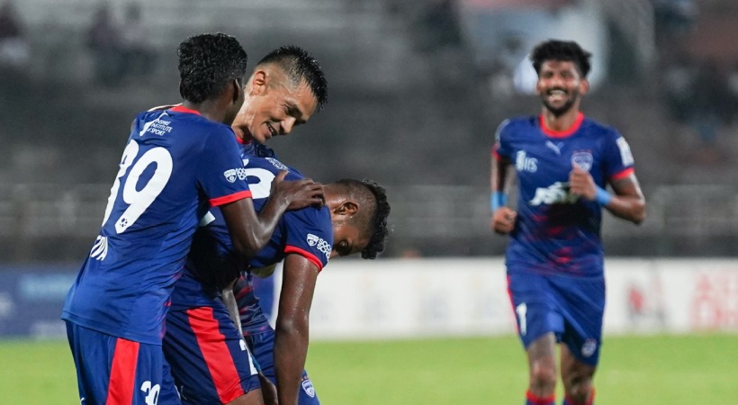 Bengaluru FC players celebrating goal