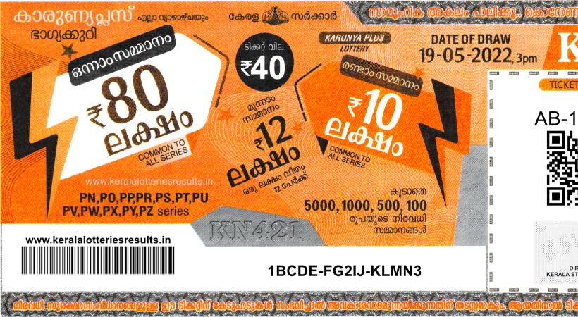 Image of Karunya Plus lottery ticket