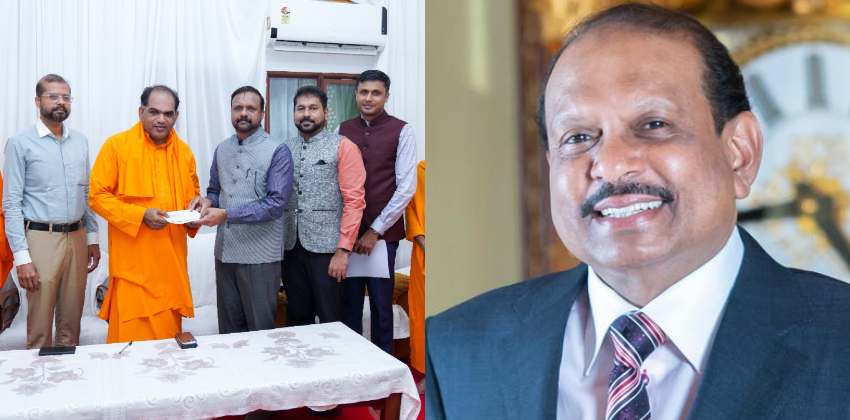 MA Yusafali handed over 10 lakhs for food donation in Shantigiri