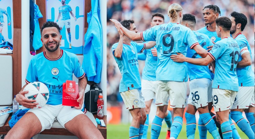 Riyadh Mahrez and Manchester City team