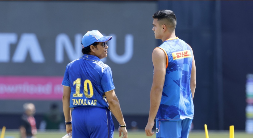 Images of Sachin Tendulkkar and Arjun Tendulkkar