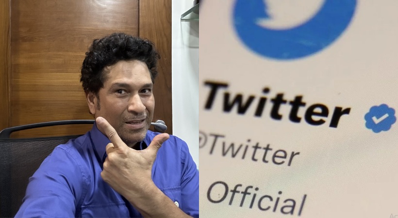 Images of Sachin and Twitter Tick