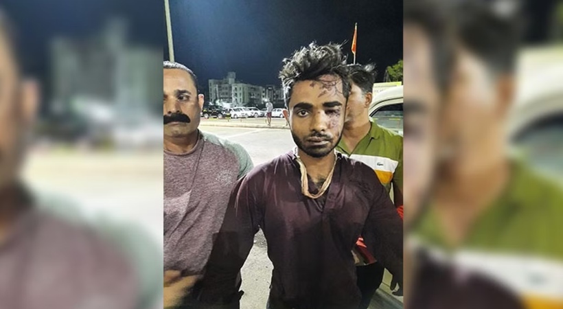 Shahrukh Saifi with police
