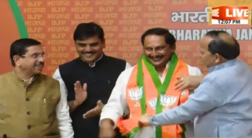 Former Andhra CM Kiran Kumar Reddy Joins BJP