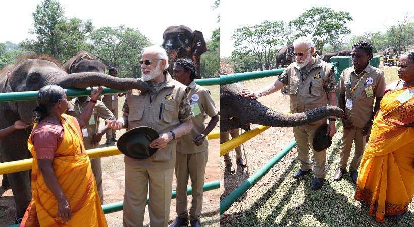 Narendra Modi met Bomman and Belli
