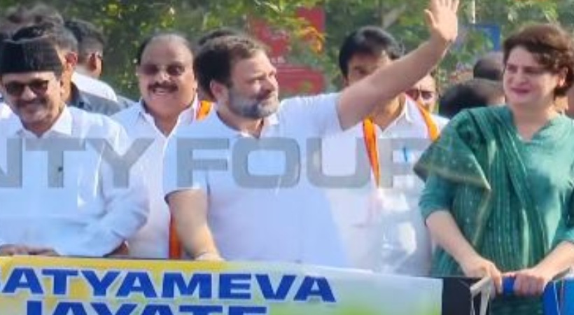 Rahul Gandhi at Wayanad road show congress