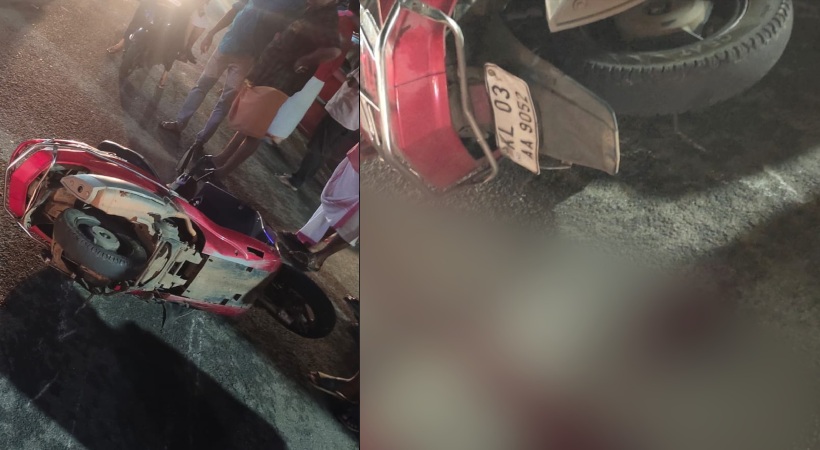 Image of Scooter which ran over by Bus