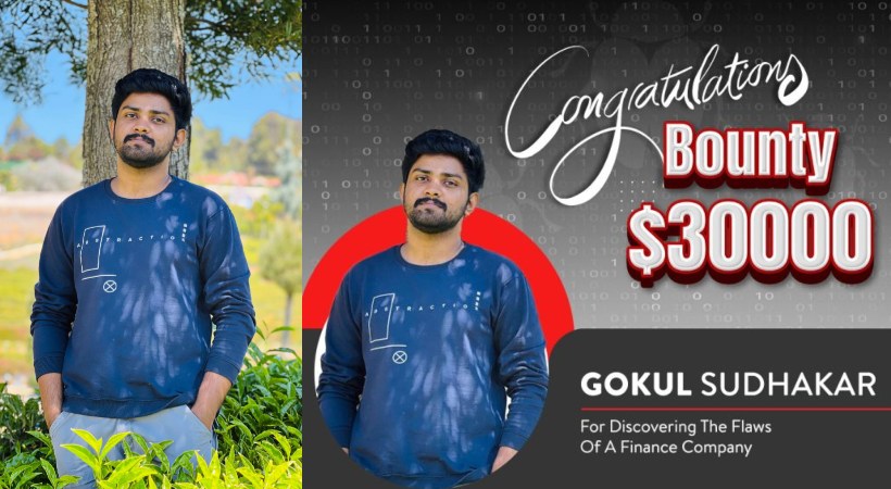 Cybersecurity student Gokul Sudhakar wins 25 lakhs bug bounty reward
