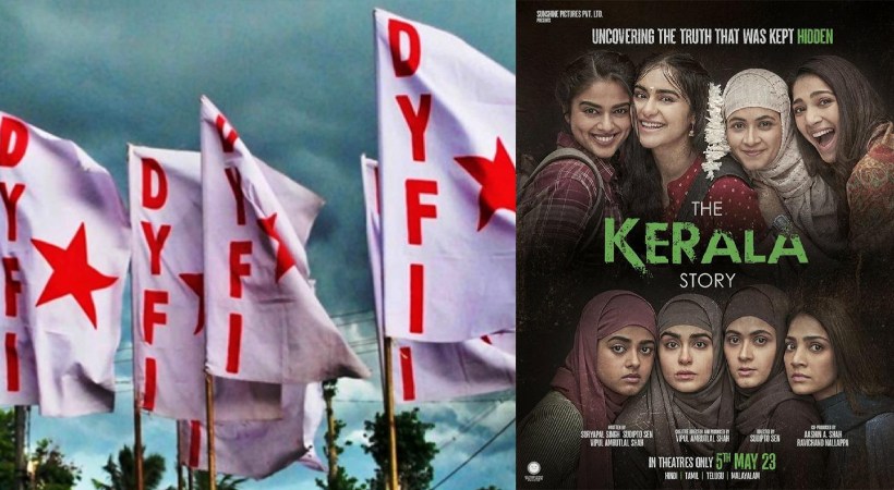 Images of DYFI and The Kerala Story Film Poster