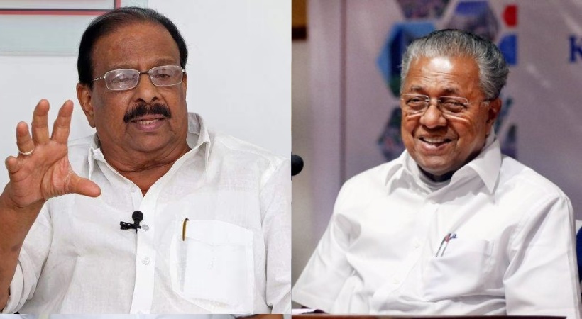 Images of K sudhakaran and CM Pinarai Vijayan
