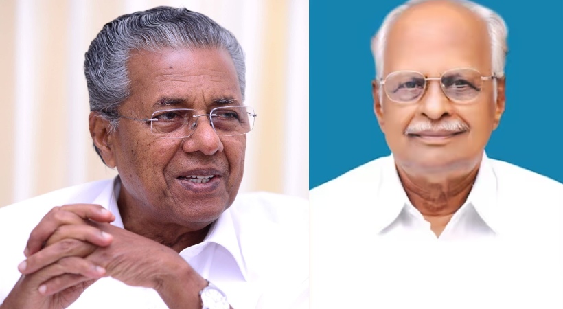 Images of Kerala CM pinarayi vijayan and vellayani arjunan
