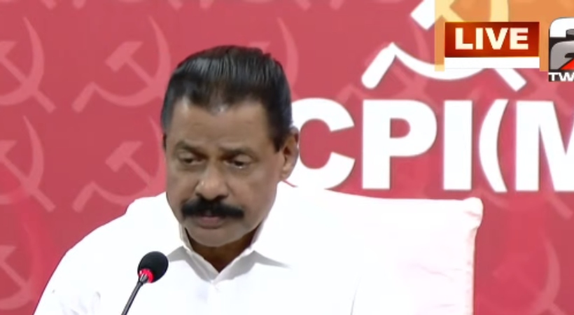 Image of MV Govindan on Press meet