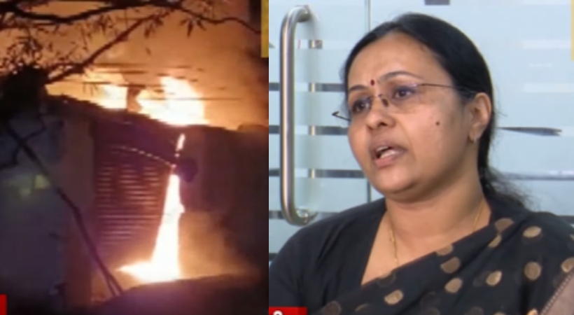 Images of Medical Services Corporation warehouse Fire and Veena George