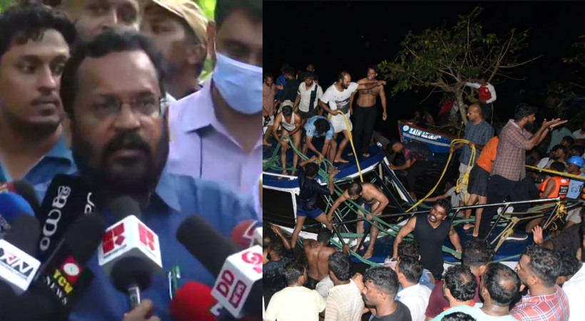 Images of Minister K Rajan and tanur Boat Accident