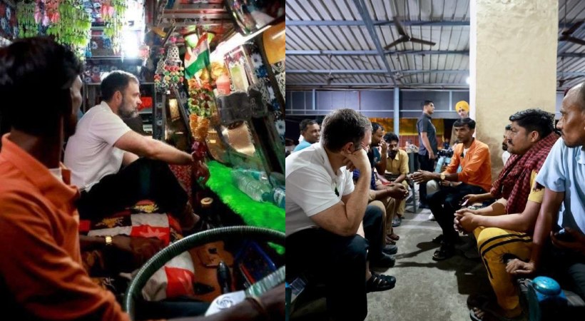 Rahul Gandhi’s night out in a truck to discuss ‘drivers' issues’
