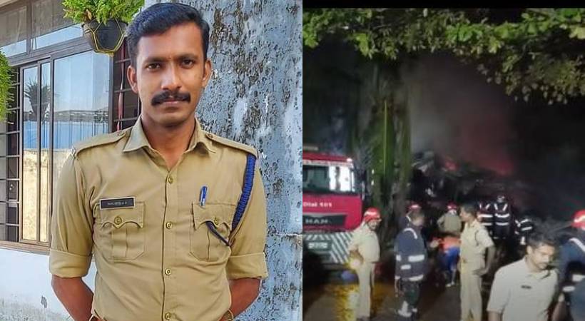 Fire at Kinfra Fireman Ranjith died due to fall of concrete part
