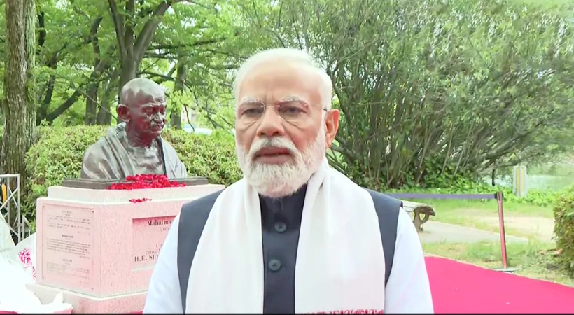 PM Modi Unveils Statue Of Mahatma Gandhi In Japan's Hiroshima