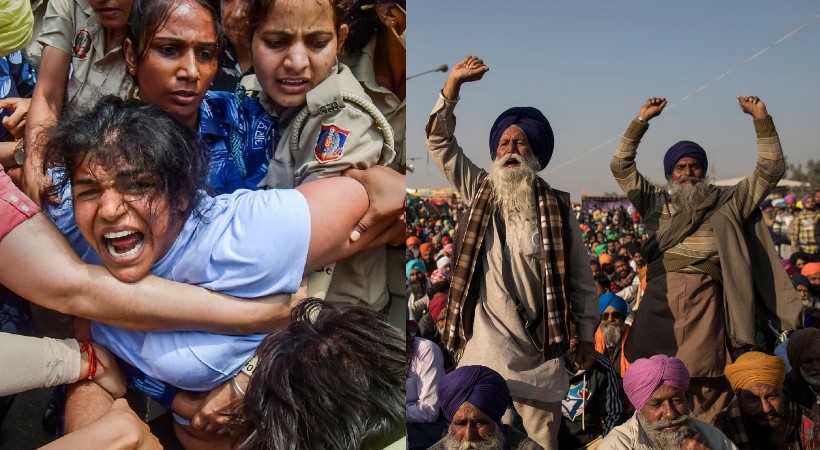wrestlers protest kisan sabha