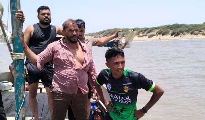 BJP MLA Hira Solanki Saves Drowning boys Gujarat Sea Beach