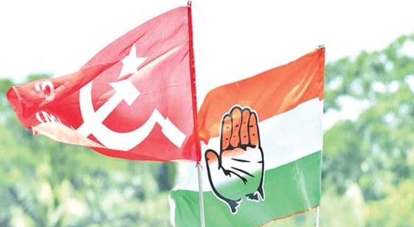Image of Congress and Left Front Flag