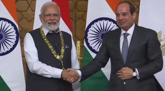 Narendra Modi with Order of the Nile