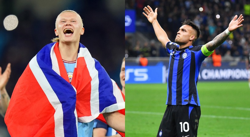 Images of Erling Haaland of Manchester City and Lautaro Martínez of Inter Milan