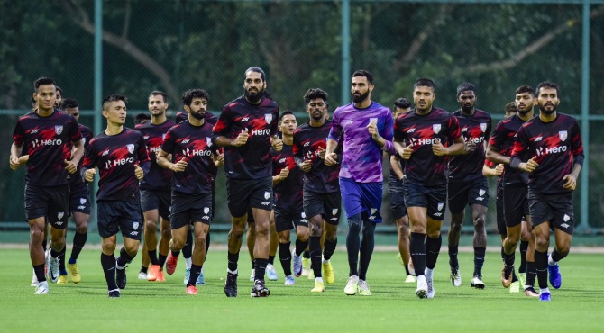 Image of India Football team training , Intercontinental Cup