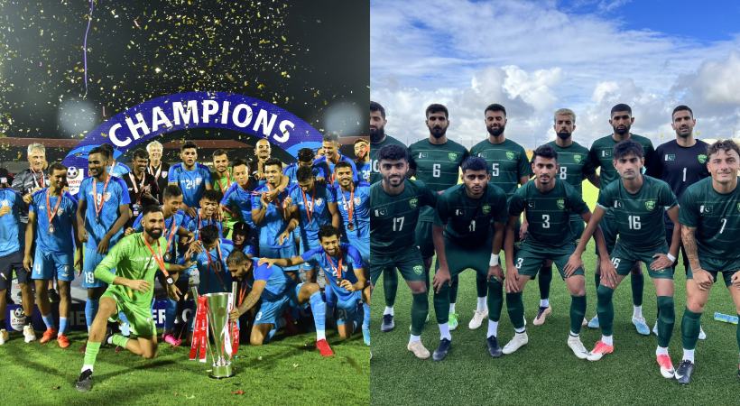 Image of Indian Football team and pakistan football team
