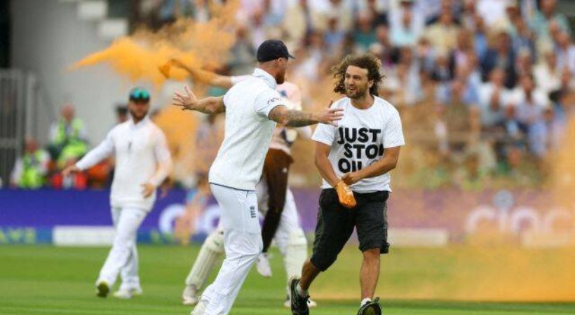 Just Stop Oil protesters briefly disrupt Ashes cricket test between England and Australia