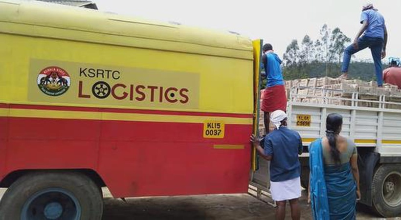 Image of KSRTC Courier and Logistics Bus