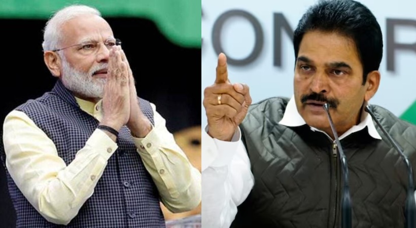 Images of Prime Minister narendra modi and General Secretary KC Venugopal