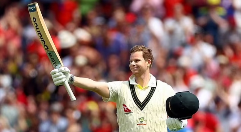 Steve Smith with his 44th international century