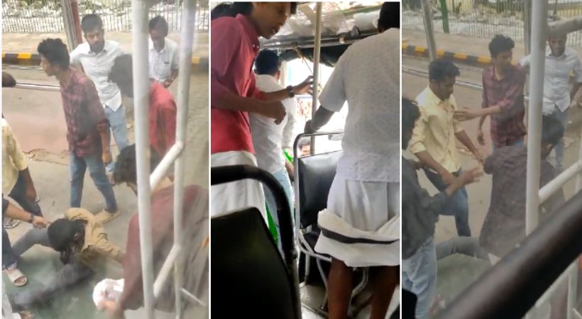 SFI activists beat up a private bus conductor in Kochi