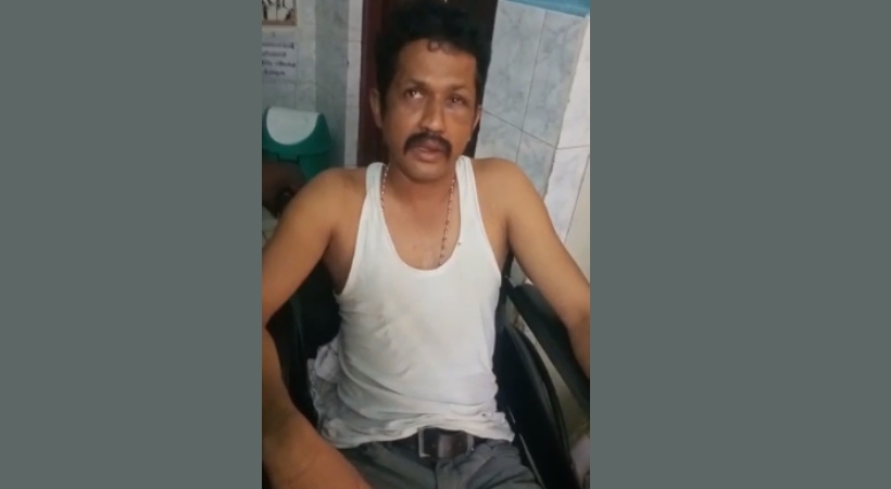 car beaten up man