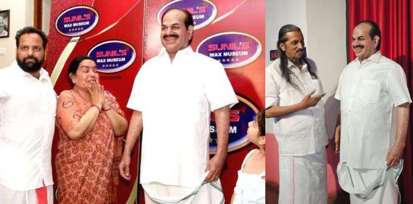 kodiyeri balakrishnans wax statue trivandrum