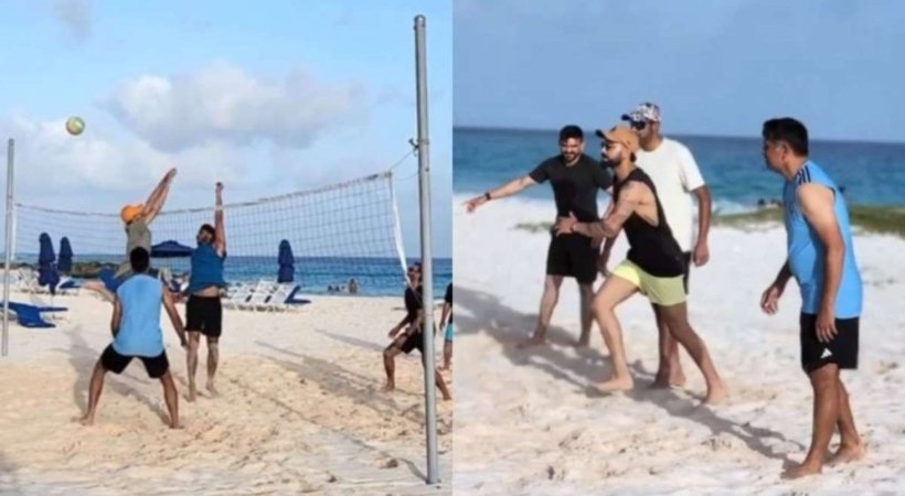 Indian cricket team’s beach volleyball day out in Barbados