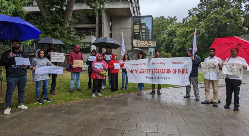 Manipur riots_ SFI protests in UK